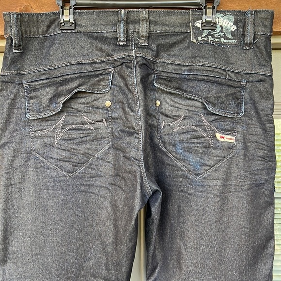 Parasuco Men’s Dark Wash Wide Leg Cargo Jeans. Sz 38 Large Flap Pockets. - Picture 2 of 11